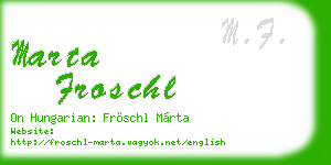 marta froschl business card