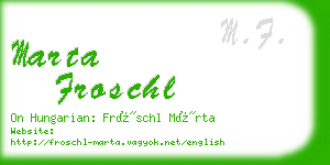 marta froschl business card